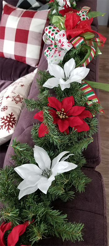 Red and White Poinsettia Garland $30